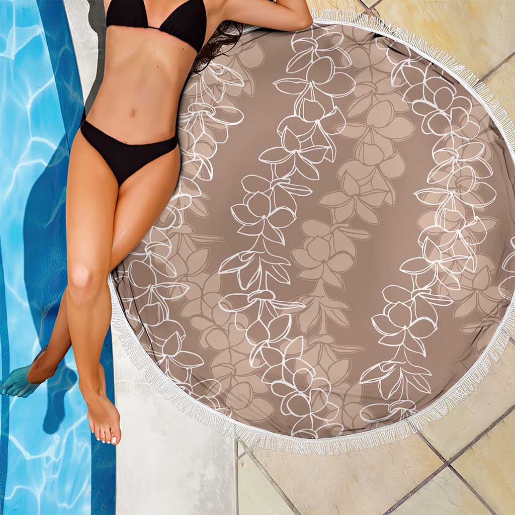 Hawaii Plumeria Lei Beach Blanket Aloha Festive Vibe - Beige