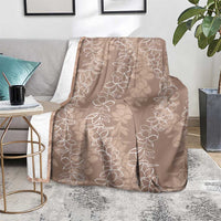 Hawaii Plumeria Lei Blanket Aloha Festive Vibe - Beige