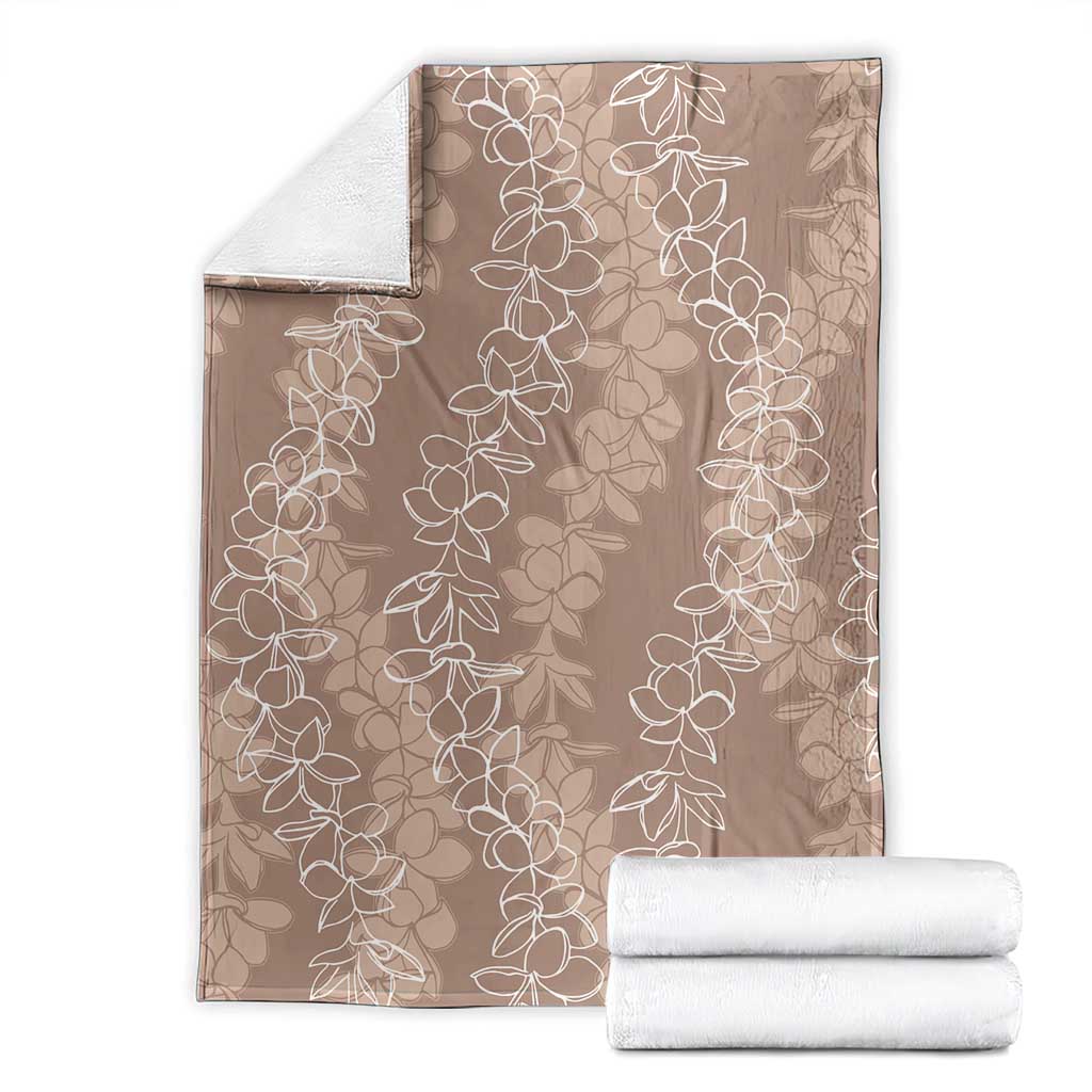 Hawaii Plumeria Lei Blanket Aloha Festive Vibe - Beige