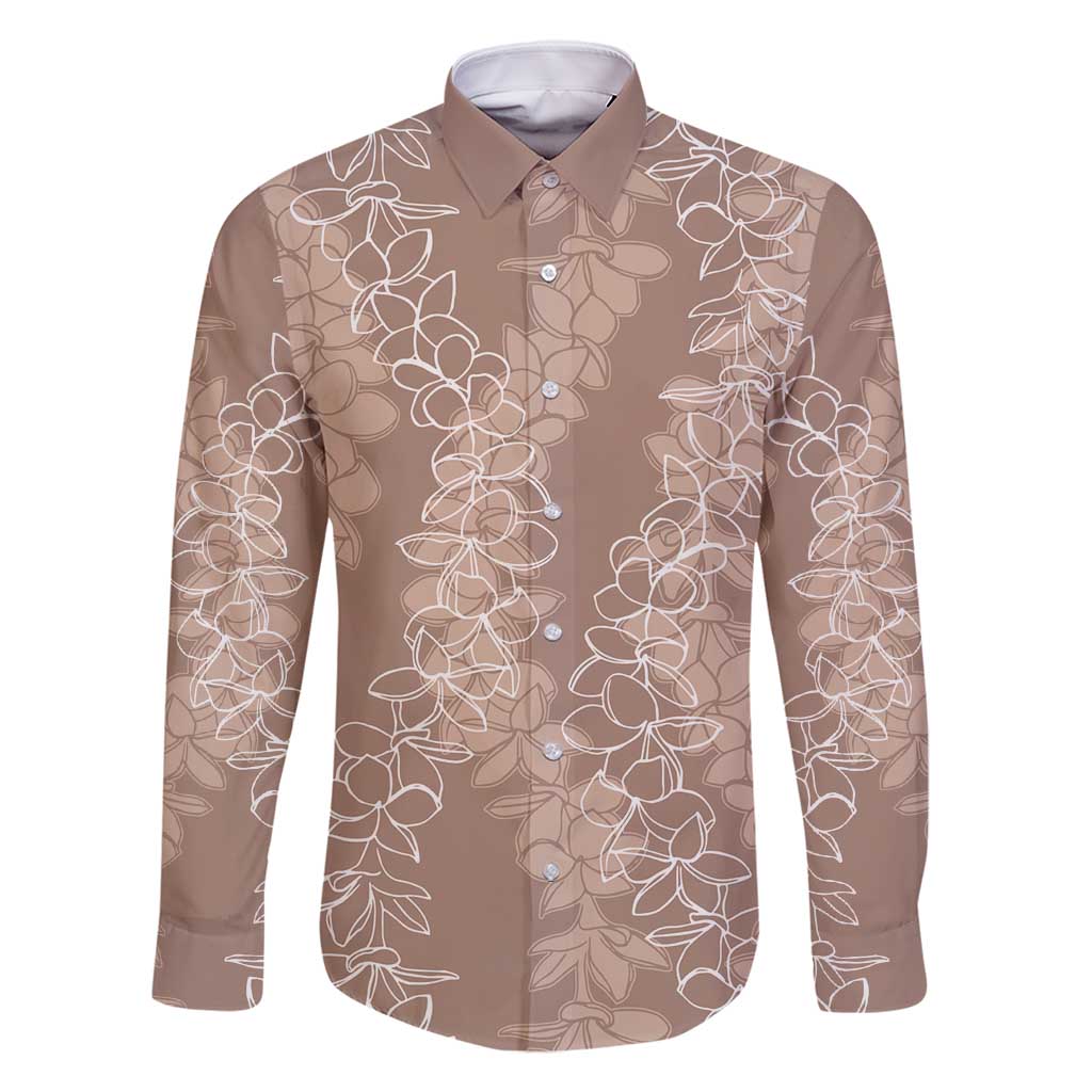 Hawaii Plumeria Lei Family Matching Off Shoulder Maxi Dress and Hawaiian Shirt Aloha Festive Vibe - Beige