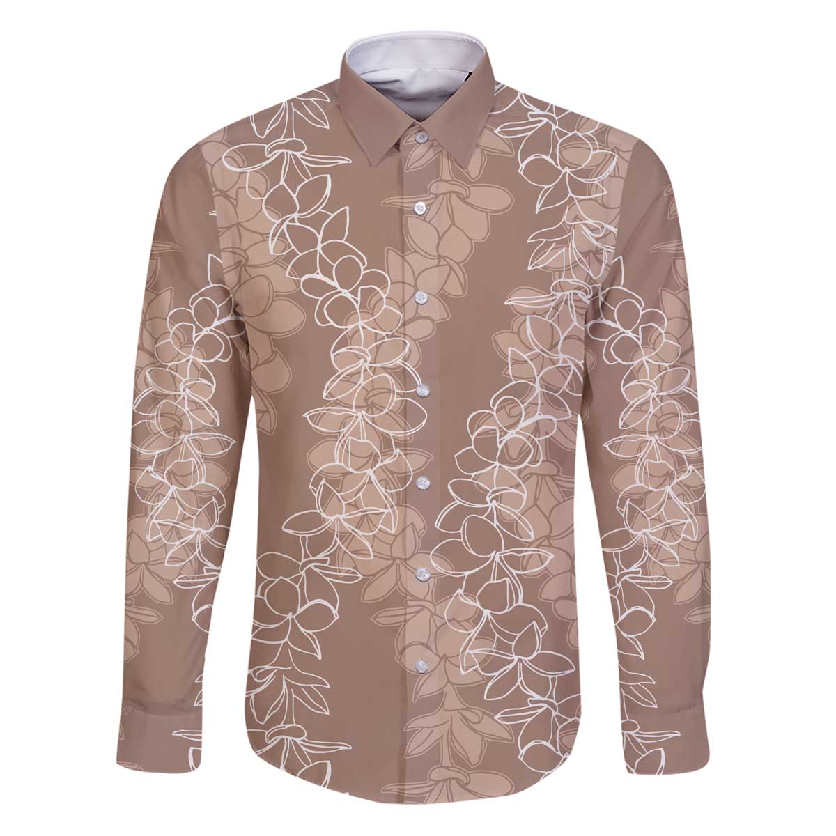 Hawaii Plumeria Lei Family Matching Puletasi and Hawaiian Shirt Aloha Festive Vibe - Beige