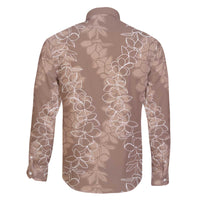 Hawaii Plumeria Lei Family Matching Puletasi and Hawaiian Shirt Aloha Festive Vibe - Beige