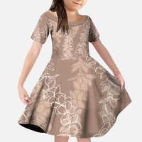 Hawaii Plumeria Lei Family Matching Tank Maxi Dress and Hawaiian Shirt Aloha Festive Vibe - Beige