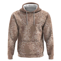 Hawaii Plumeria Lei Hoodie Aloha Festive Vibe - Beige