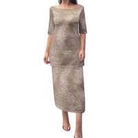 Hawaii Plumeria Lei Puletasi Aloha Festive Vibe - Beige