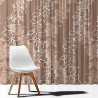 Hawaii Plumeria Lei Window Curtain Aloha Festive Vibe - Beige
