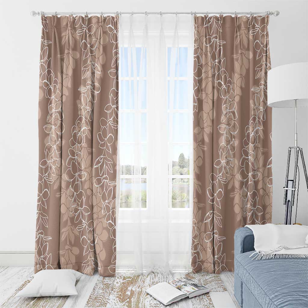 Hawaii Plumeria Lei Window Curtain Aloha Festive Vibe - Beige