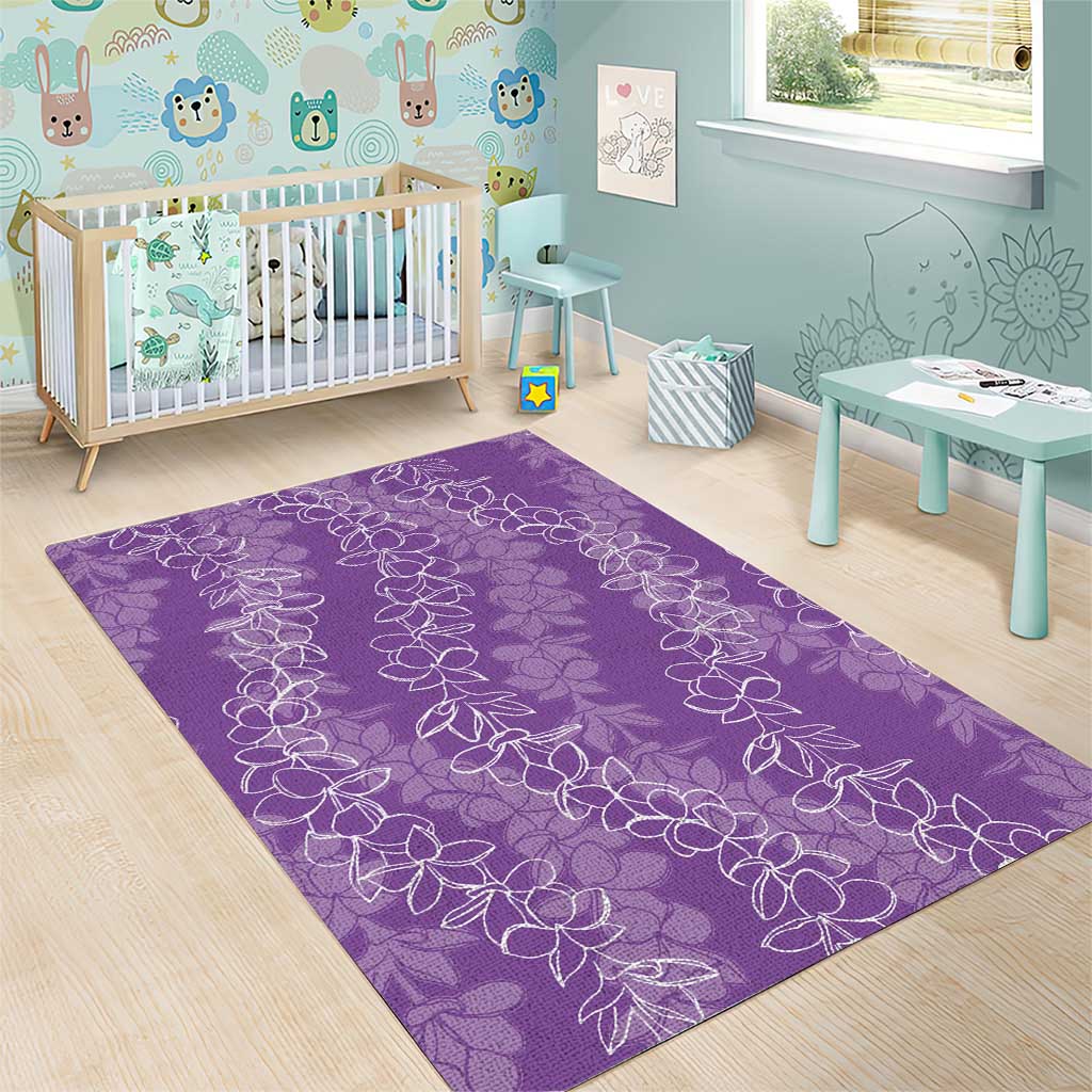 Hawaii Plumeria Lei Area Rug Aloha Festive Vibe - Violet