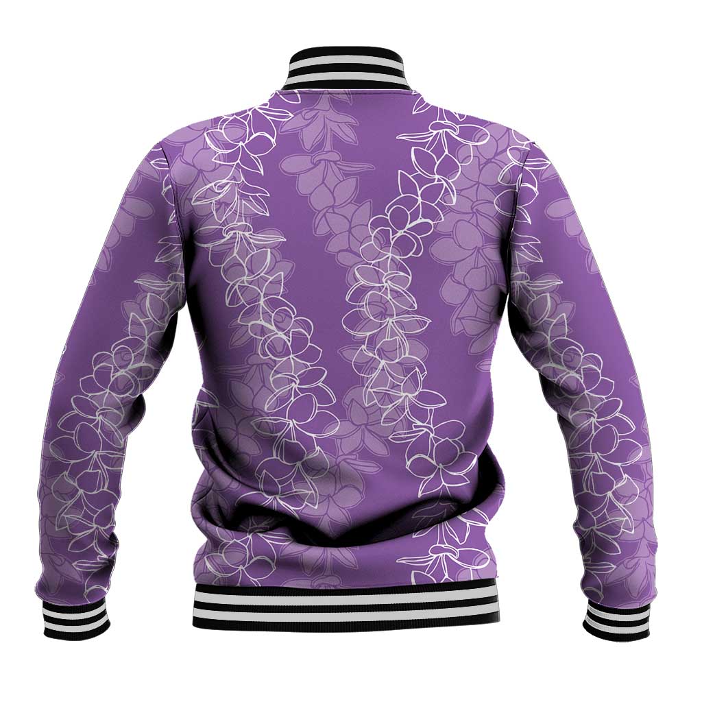 Hawaii Plumeria Lei Baseball Jacket Aloha Festive Vibe - Violet
