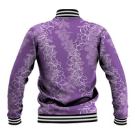 Hawaii Plumeria Lei Baseball Jacket Aloha Festive Vibe - Violet