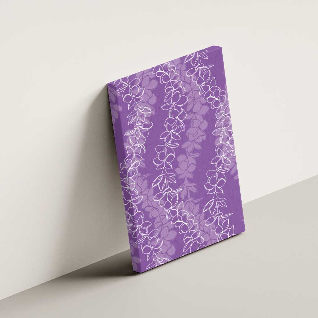Hawaii Plumeria Lei Canvas Wall Art Aloha Festive Vibe - Violet
