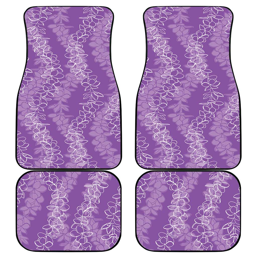 Hawaii Plumeria Lei Car Mats Aloha Festive Vibe - Violet