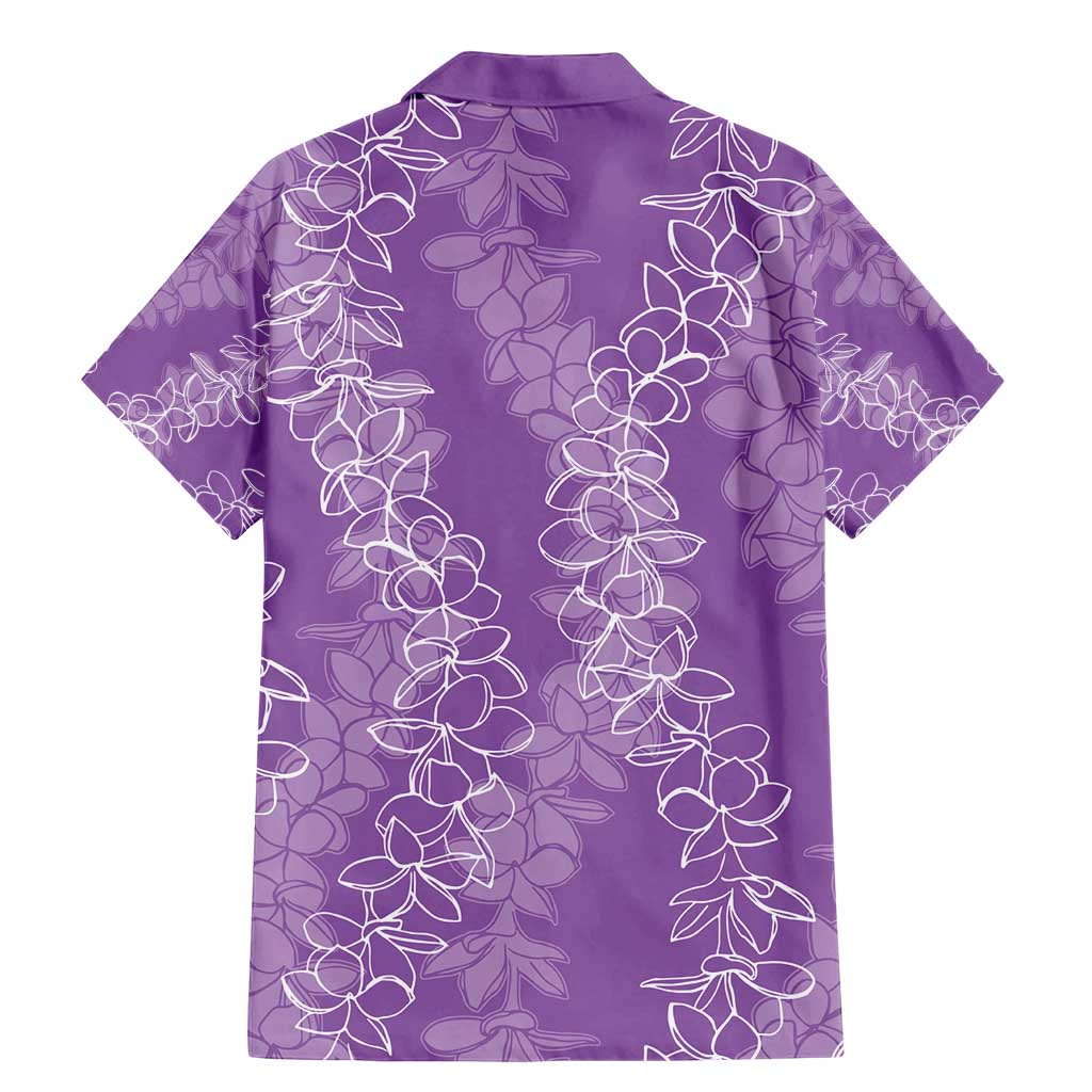 Hawaii Plumeria Lei Family Matching Mermaid Dress and Hawaiian Shirt Aloha Festive Vibe - Violet