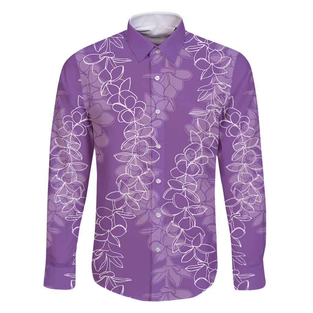 Hawaii Plumeria Lei Family Matching Summer Maxi Dress and Hawaiian Shirt Aloha Festive Vibe - Violet