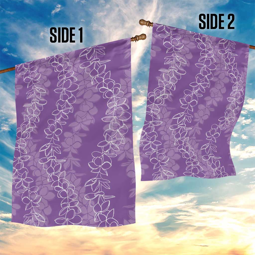 Hawaii Plumeria Lei Garden Flag Aloha Festive Vibe - Violet