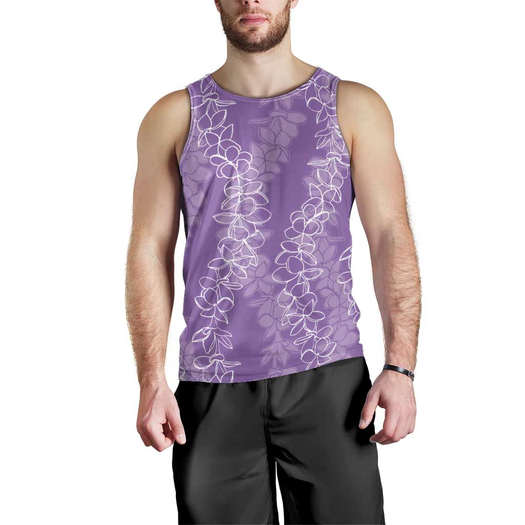 Hawaii Plumeria Lei Men Tank Top Aloha Festive Vibe - Violet