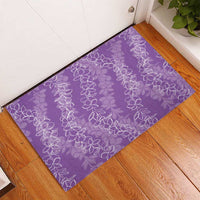 Hawaii Plumeria Lei Rubber Doormat Aloha Festive Vibe - Violet