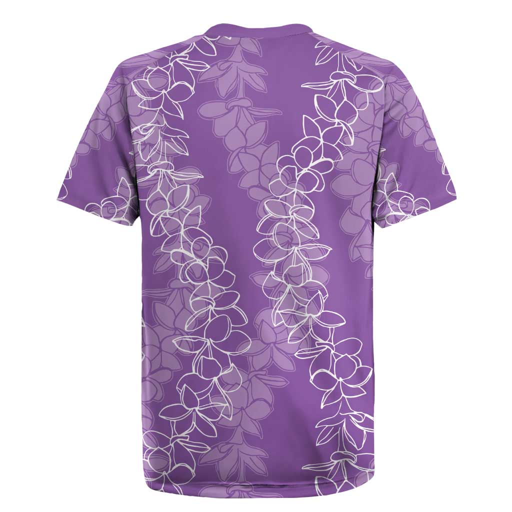 Hawaii Plumeria Lei Rugby Jersey Aloha Festive Vibe - Violet