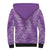 Hawaii Plumeria Lei Sherpa Hoodie Aloha Festive Vibe - Violet