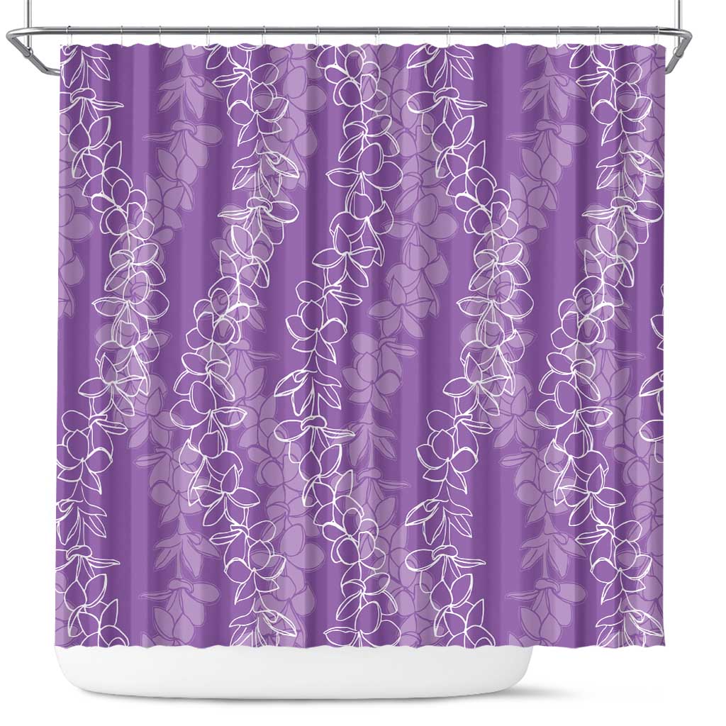 Hawaii Plumeria Lei Shower Curtain Aloha Festive Vibe - Violet