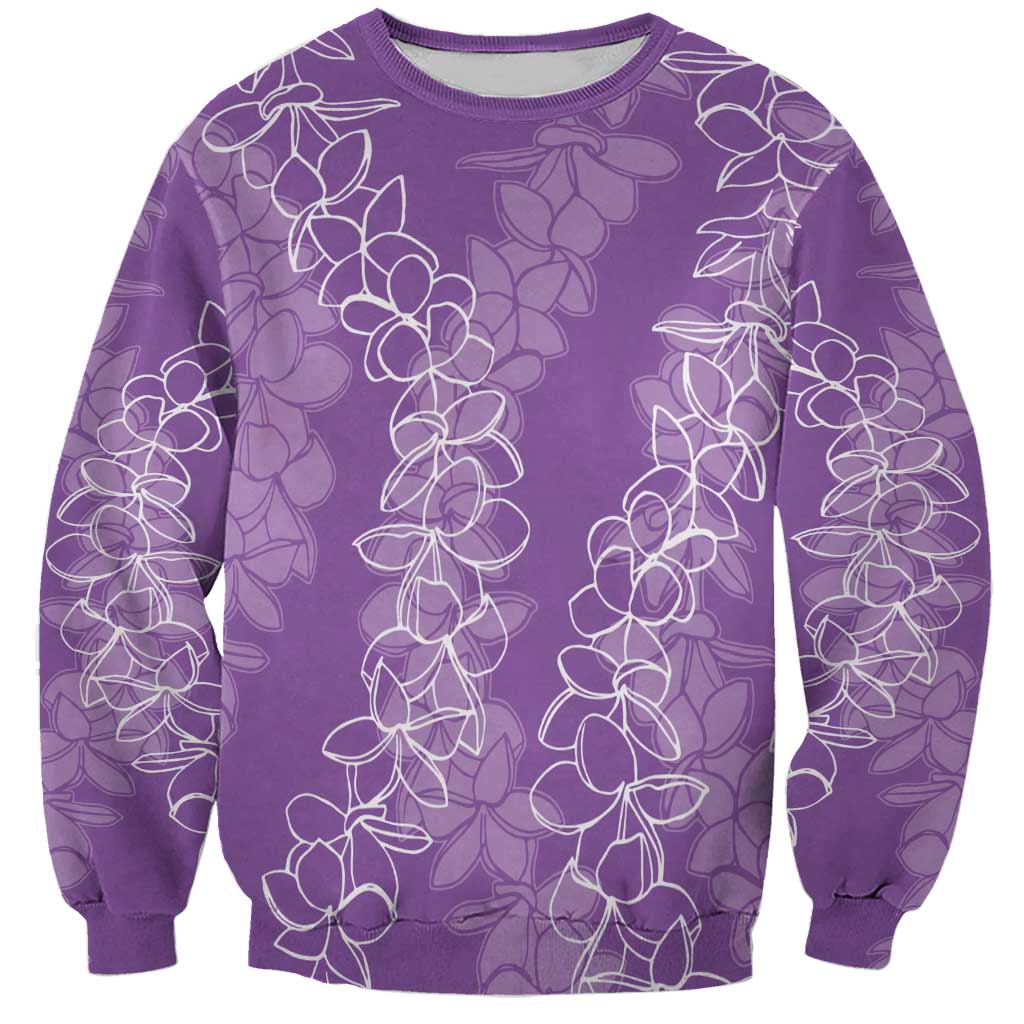 Hawaii Plumeria Lei Sweatshirt Aloha Festive Vibe - Violet