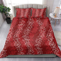 Hawaii Plumeria Lei Bedding Set Aloha Festive Vibe - Crimson