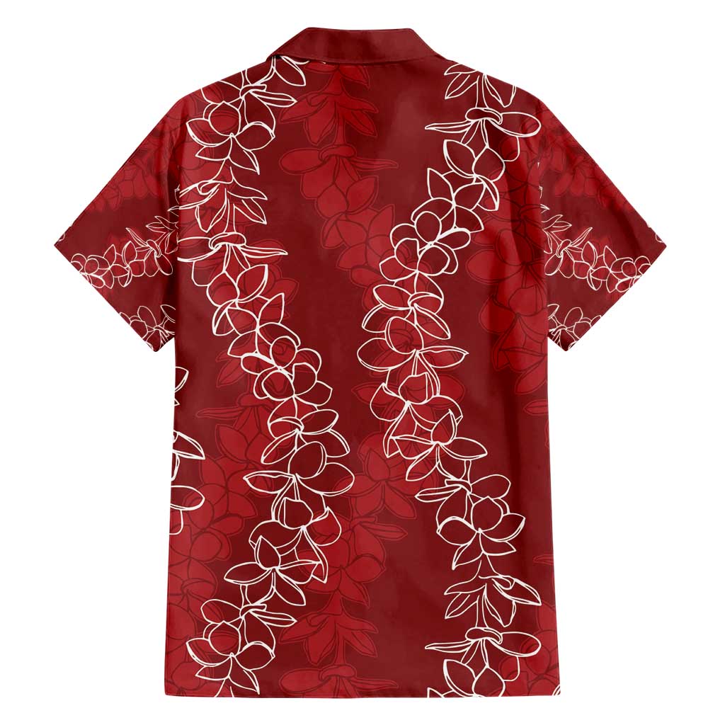 Hawaii Plumeria Lei Hawaiian Shirt Aloha Festive Vibe - Crimson