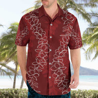 Hawaii Plumeria Lei Hawaiian Shirt Aloha Festive Vibe - Crimson