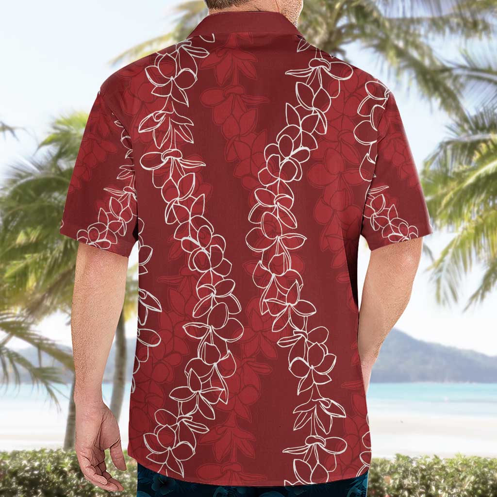 Hawaii Plumeria Lei Hawaiian Shirt Aloha Festive Vibe - Crimson