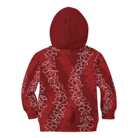 Hawaii Plumeria Lei Kid Hoodie Aloha Festive Vibe - Crimson