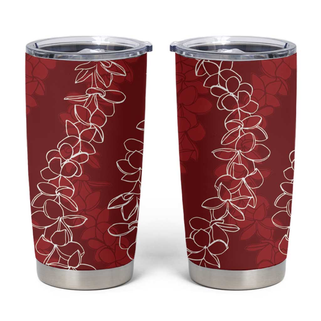 Hawaii Plumeria Lei Tumbler Cup Aloha Festive Vibe - Crimson