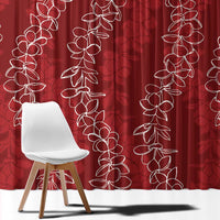 Hawaii Plumeria Lei Window Curtain Aloha Festive Vibe - Crimson