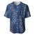 Hawaii Plumeria Lei Baseball Jersey Aloha Festive Vibe - Navy Blue