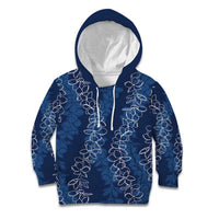 Hawaii Plumeria Lei Kid Hoodie Aloha Festive Vibe - Navy Blue