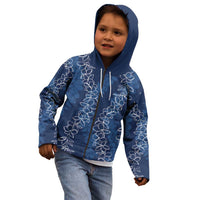 Hawaii Plumeria Lei Kid Hoodie Aloha Festive Vibe - Navy Blue