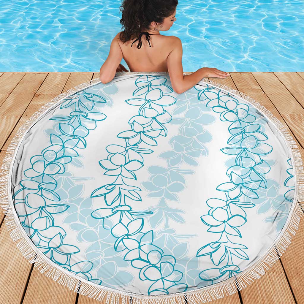 Hawaii Plumeria Lei Beach Blanket Aloha Festive Vibe - Turquoise