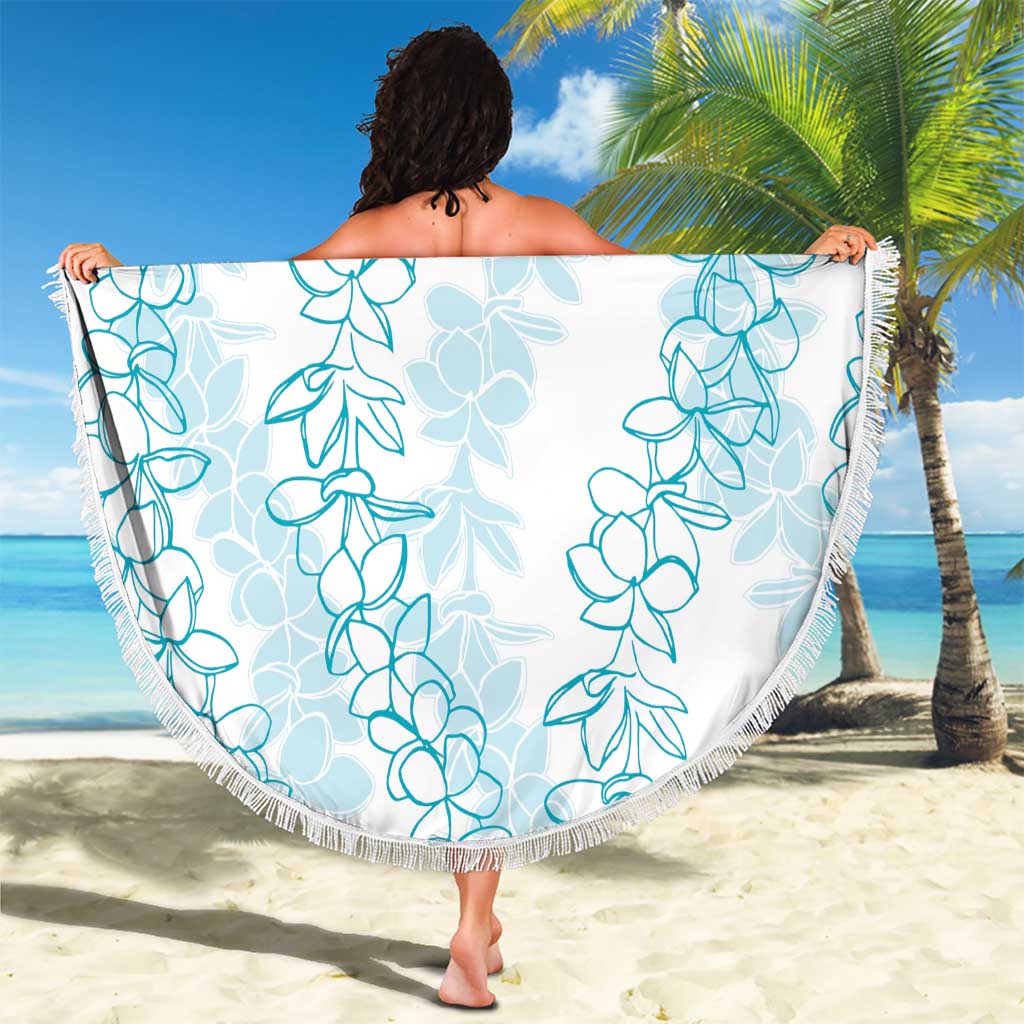 Hawaii Plumeria Lei Beach Blanket Aloha Festive Vibe - Turquoise