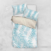 Hawaii Plumeria Lei Bedding Set Aloha Festive Vibe - Turquoise