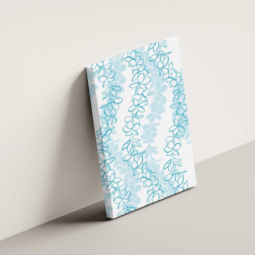 Hawaii Plumeria Lei Canvas Wall Art Aloha Festive Vibe - Turquoise