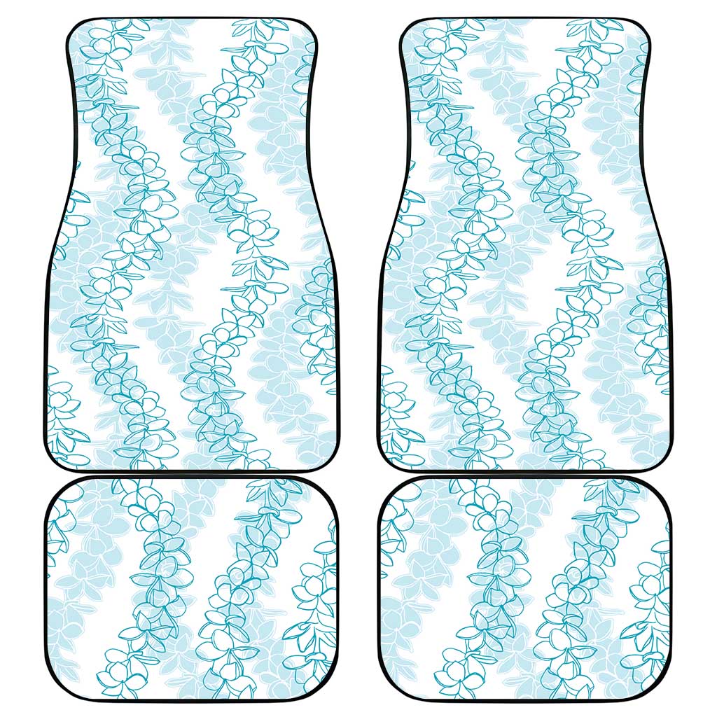 Hawaii Plumeria Lei Car Mats Aloha Festive Vibe - Turquoise