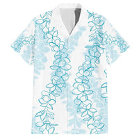 Hawaii Plumeria Lei Family Matching Long Sleeve Bodycon Dress and Hawaiian Shirt Aloha Festive Vibe - Turquoise