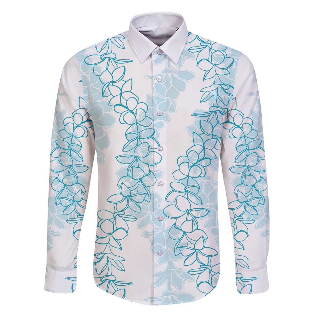 Hawaii Plumeria Lei Family Matching Mermaid Dress and Hawaiian Shirt Aloha Festive Vibe - Turquoise