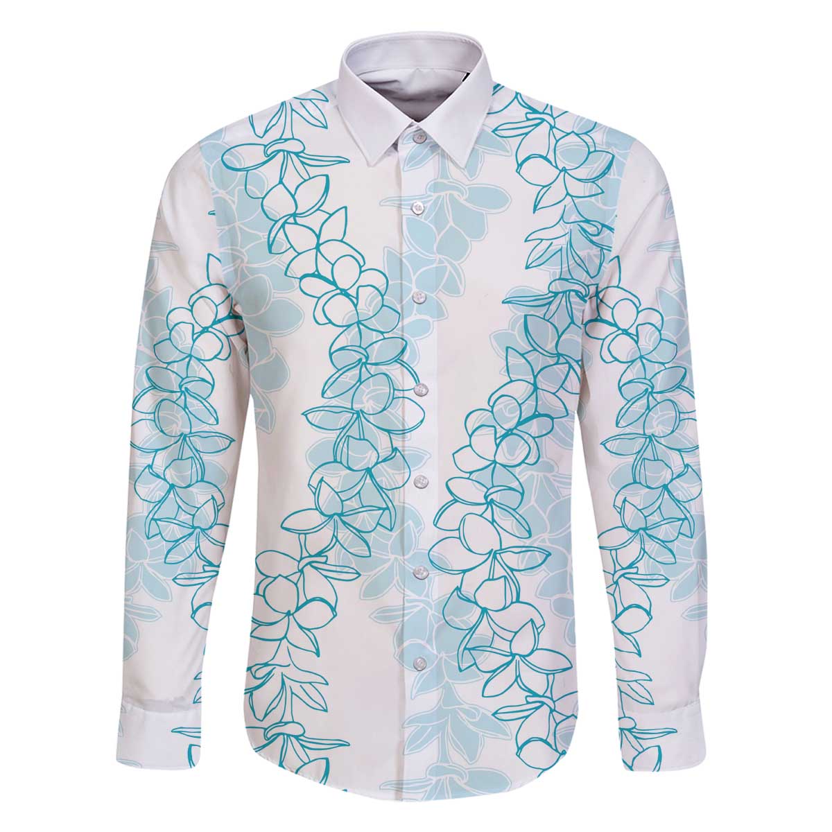 Hawaii Plumeria Lei Family Matching Off Shoulder Short Dress and Hawaiian Shirt Aloha Festive Vibe - Turquoise