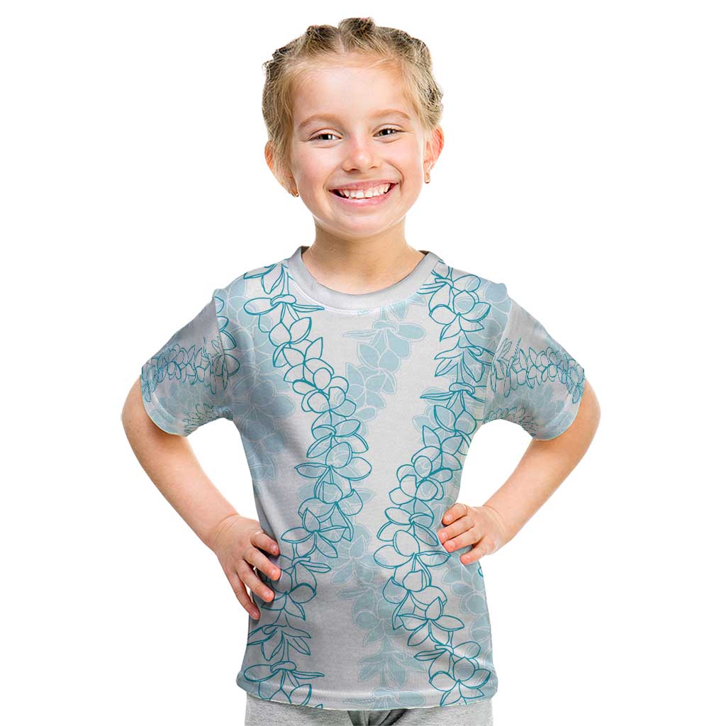 Hawaii Plumeria Lei Kid T Shirt Aloha Festive Vibe - Turquoise