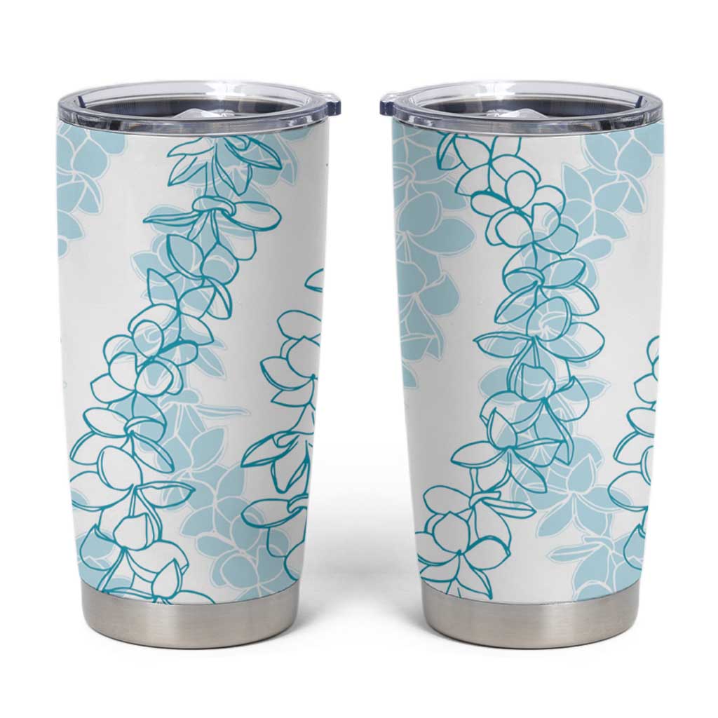 Hawaii Plumeria Lei Tumbler Cup Aloha Festive Vibe - Turquoise