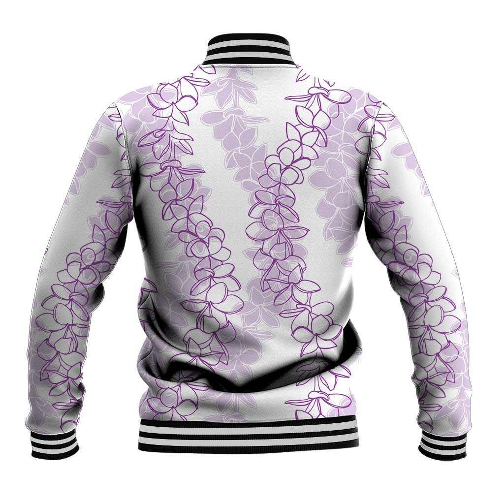 Hawaii Plumeria Lei Baseball Jacket Aloha Festive Vibe - Amethyst