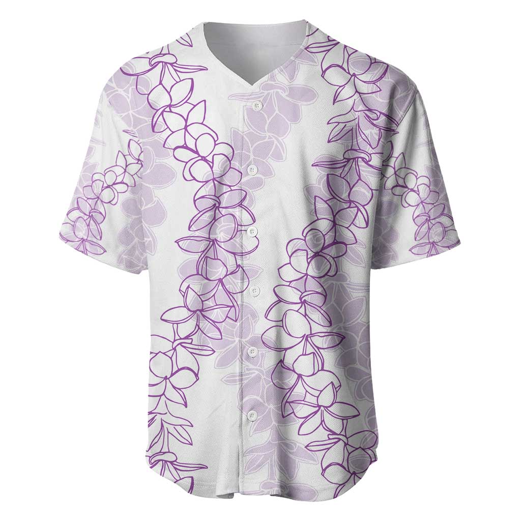 Hawaii Plumeria Lei Baseball Jersey Aloha Festive Vibe - Amethyst