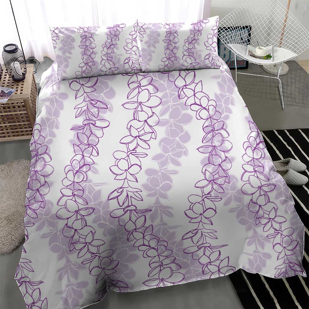 Hawaii Plumeria Lei Bedding Set Aloha Festive Vibe - Amethyst