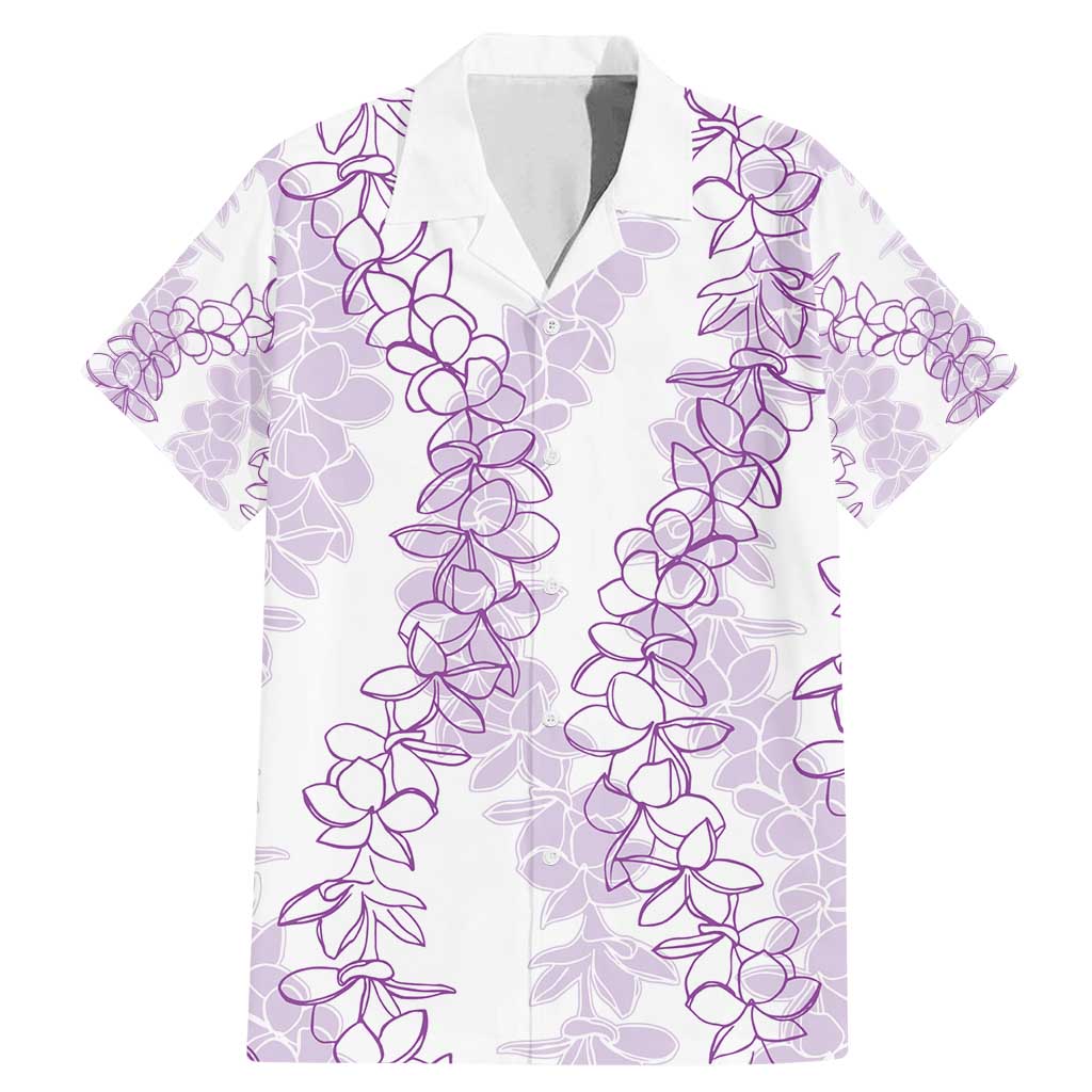 Hawaii Plumeria Lei Family Matching Mermaid Dress and Hawaiian Shirt Aloha Festive Vibe - Amethyst