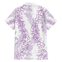 Hawaii Plumeria Lei Family Matching Tank Maxi Dress and Hawaiian Shirt Aloha Festive Vibe - Amethyst